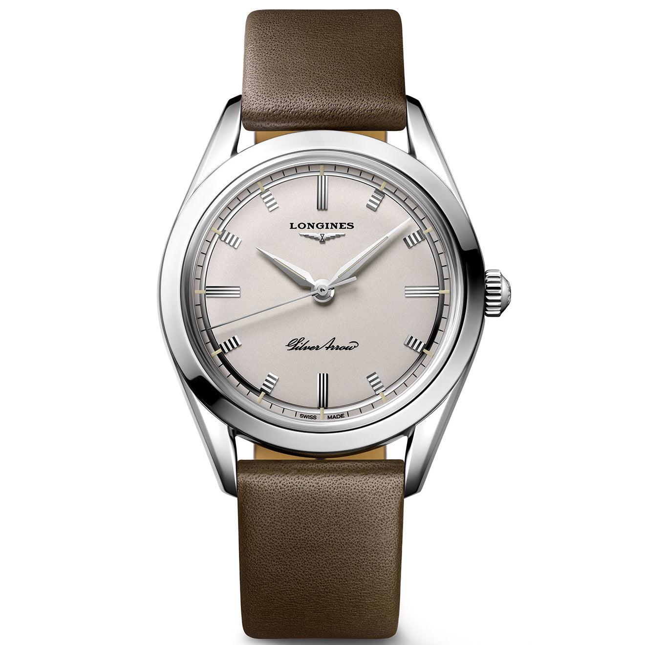 Longines horloge Silver Arrow 38,5mm zilver automatisch staal L2.834.4.72.2