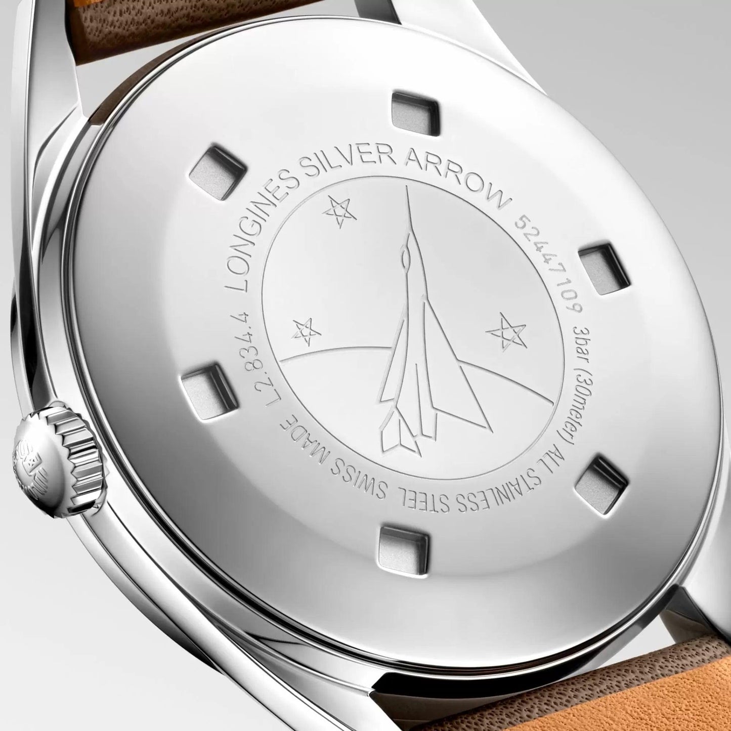 Longines horloge Silver Arrow 38,5mm zilver automatisch staal L2.834.4.72.2