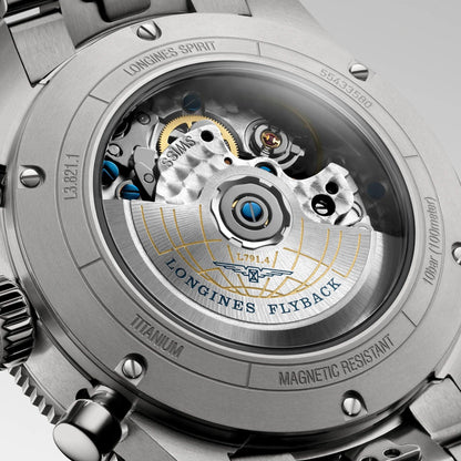 Longines orologio Spirit Flyback 42mm antracite automatico titanio L3.821.1.53.6