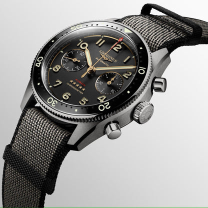 Longines orologio Spirit Flyback Titanium 42mm antracite automatico titanio L3.821.1.53.2