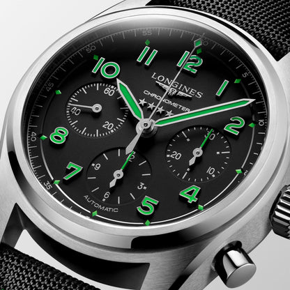 Longines horloge Spirit Pioneer Edition 42mm zwart automatisch titanium L3.829.1.53.2