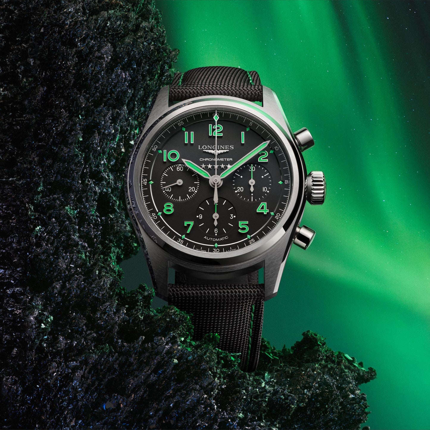 Longines horloge Spirit Pioneer Edition 42mm zwart automatisch titanium L3.829.1.53.2