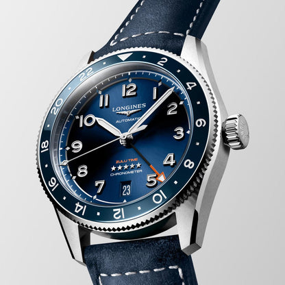 Longines horloge Spirit Zulu Time 39mm blauw automatisch staal L3.802.4.93.2