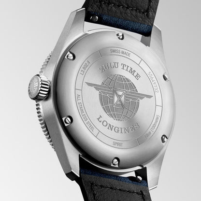 Longines horloge Spirit Zulu Time 39mm blauw automatisch staal L3.802.4.93.2