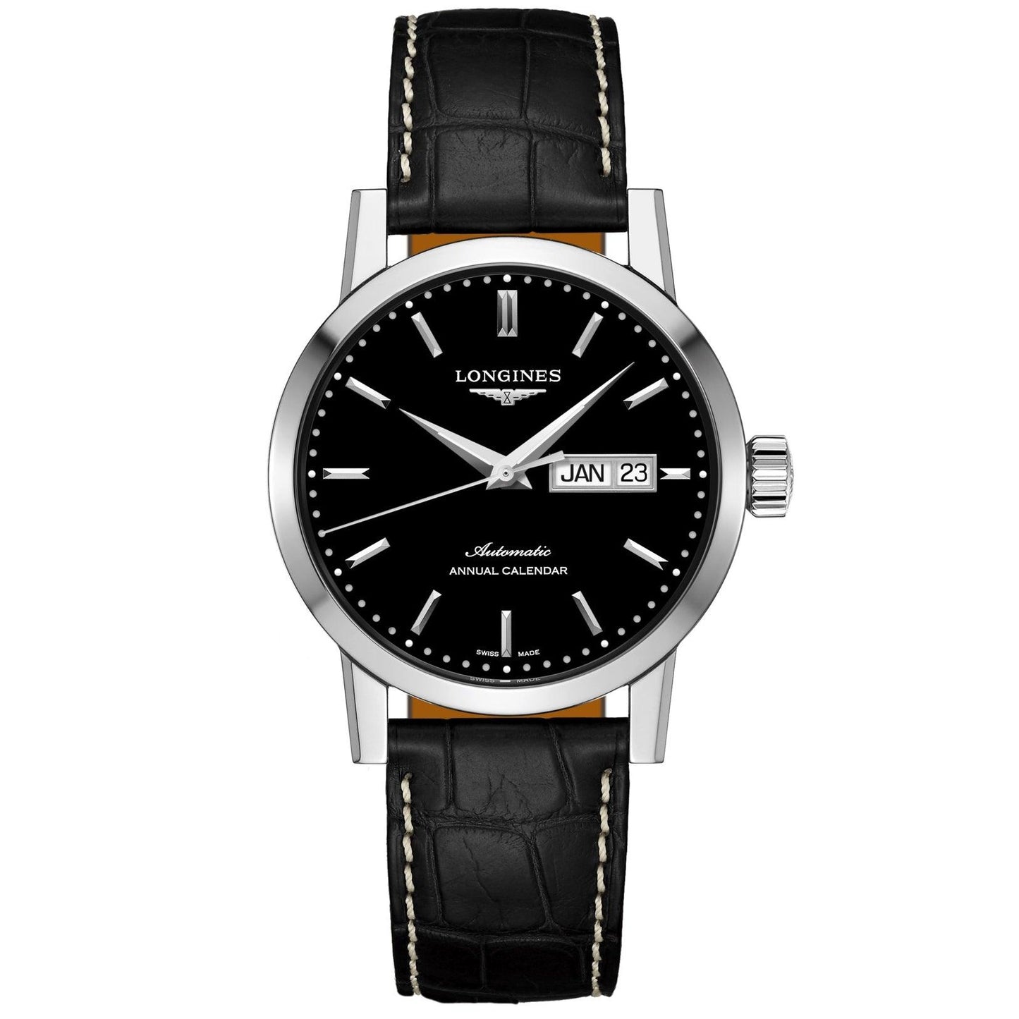 Longines horloge The Longines 1832 40mm zwart automatisch staal L4.827.4.52.0