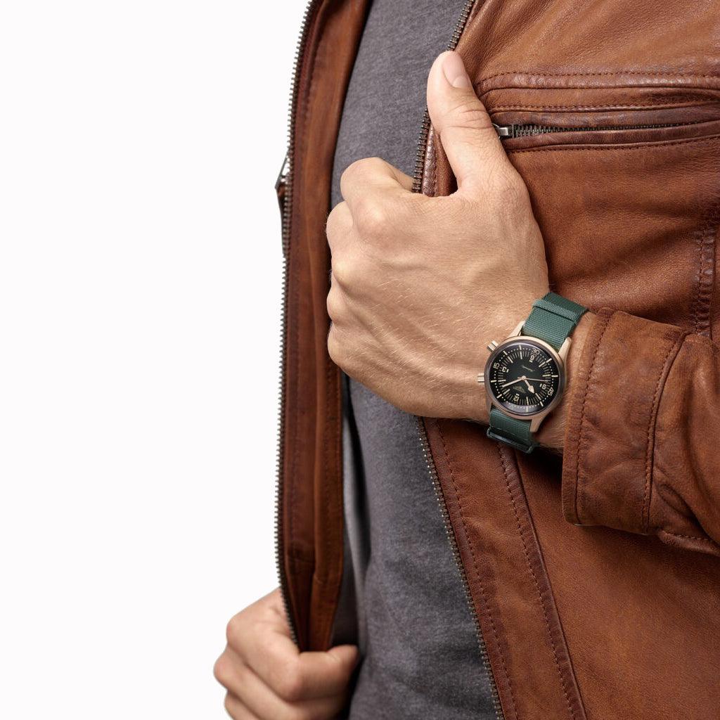 Longines horloge The Longines Legend Diver Watch 42mm groen automatisch brons titanium L3.774.1.50.2