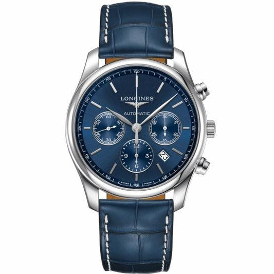 Longines horloge The Longines Master Collection 42mm blauw staal heren chronograaf automatisch L2.759.4.92.0