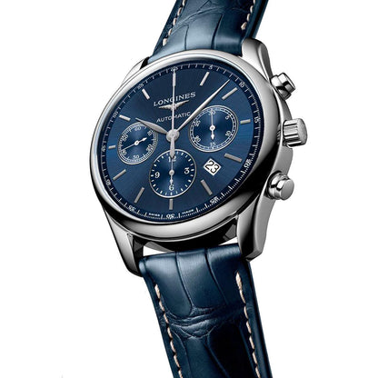Longines horloge The Longines Master Collection 42mm blauw staal heren chronograaf automatisch L2.759.4.92.0