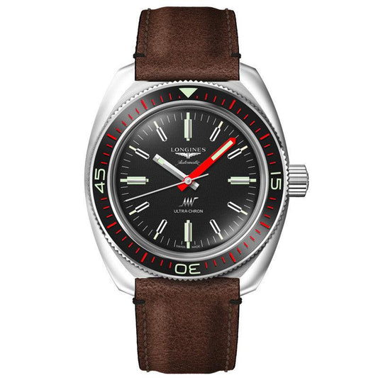 Longines horloge Ultra-Chron Box Edition 43mm zwart automatisch staal L2.836.4.52.8
