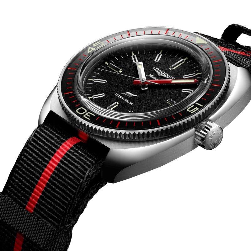 Longines horloge Ultra-Chron Box Edition 43mm zwart automatisch staal L2.836.4.52.8