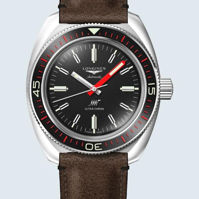 Longines horloge Ultra-Chron Box Edition 43mm zwart automatisch staal L2.836.4.52.8