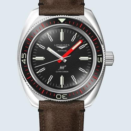 Longines horloge Ultra-Chron Box Edition 43mm zwart automatisch staal L2.836.4.52.8