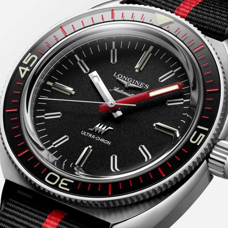 Longines horloge Ultra-Chron Box Edition 43mm zwart automatisch staal L2.836.4.52.8