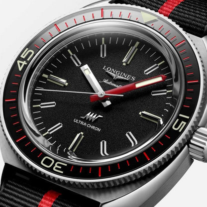 Longines horloge Ultra-Chron Box Edition 43mm zwart automatisch staal L2.836.4.52.8