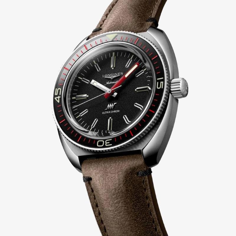 Longines horloge Ultra-Chron Box Edition 43mm zwart automatisch staal L2.836.4.52.8