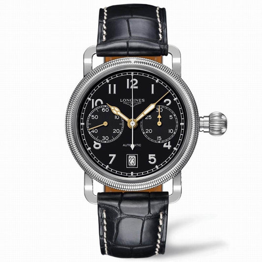 Longines herenhorloge Heritage Avigation Oversize Crown Chronograph 41mm automatisch L2.783.4.53.2