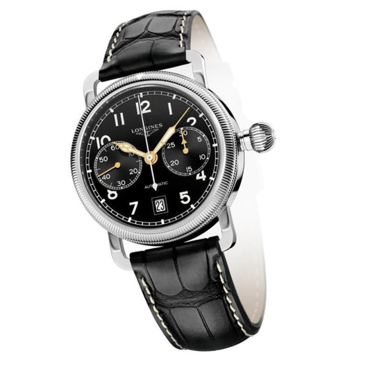 Longines herenhorloge Heritage Avigation Oversize Crown Chronograph 41mm automatisch L2.783.4.53.2