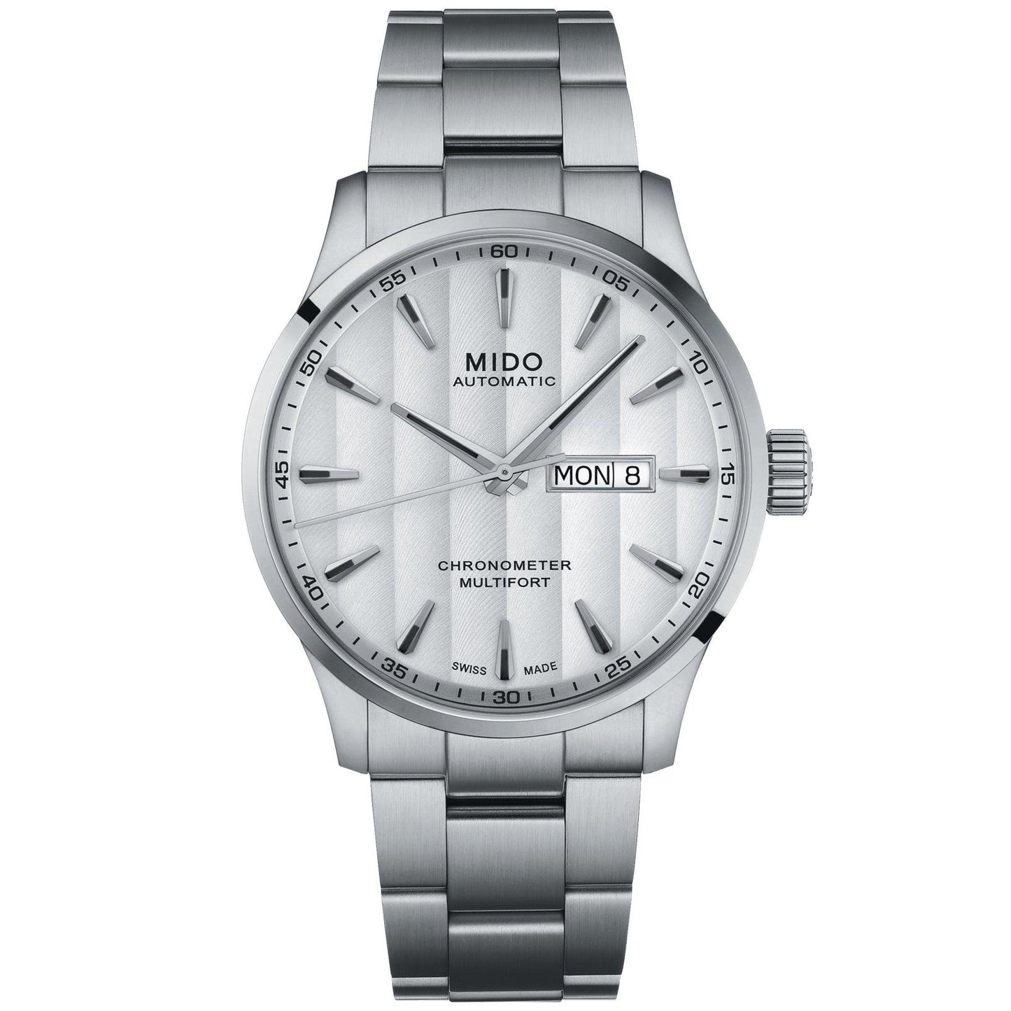 Mido horloge Multifort Chronometer 1 COSC 42mm wit automatisch staal M038.431.11.031.00