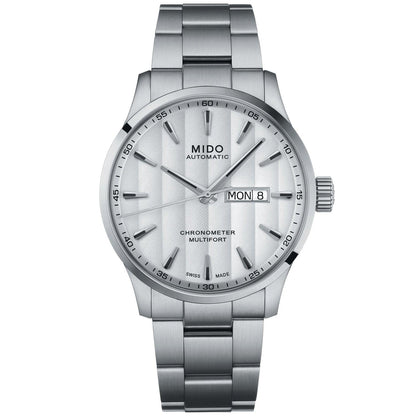 Mido horloge Multifort Chronometer 1 COSC 42mm wit automatisch staal M038.431.11.031.00