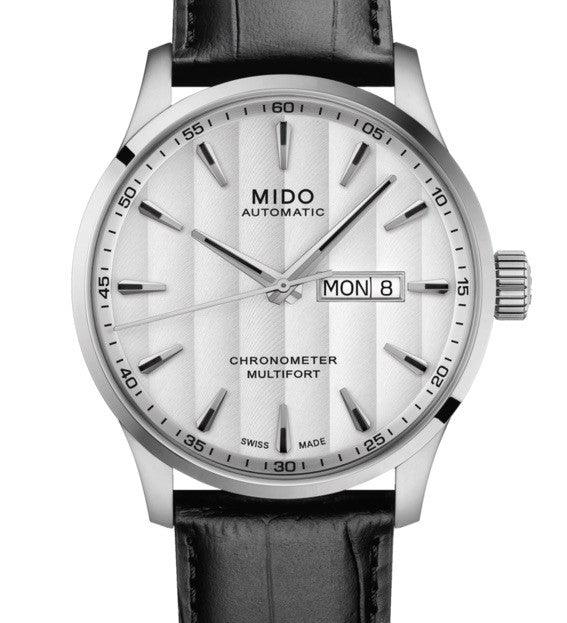 Mido horloge Multifort Chronometer 1 COSC 42mm wit automatisch staal M038.431.16.031.00