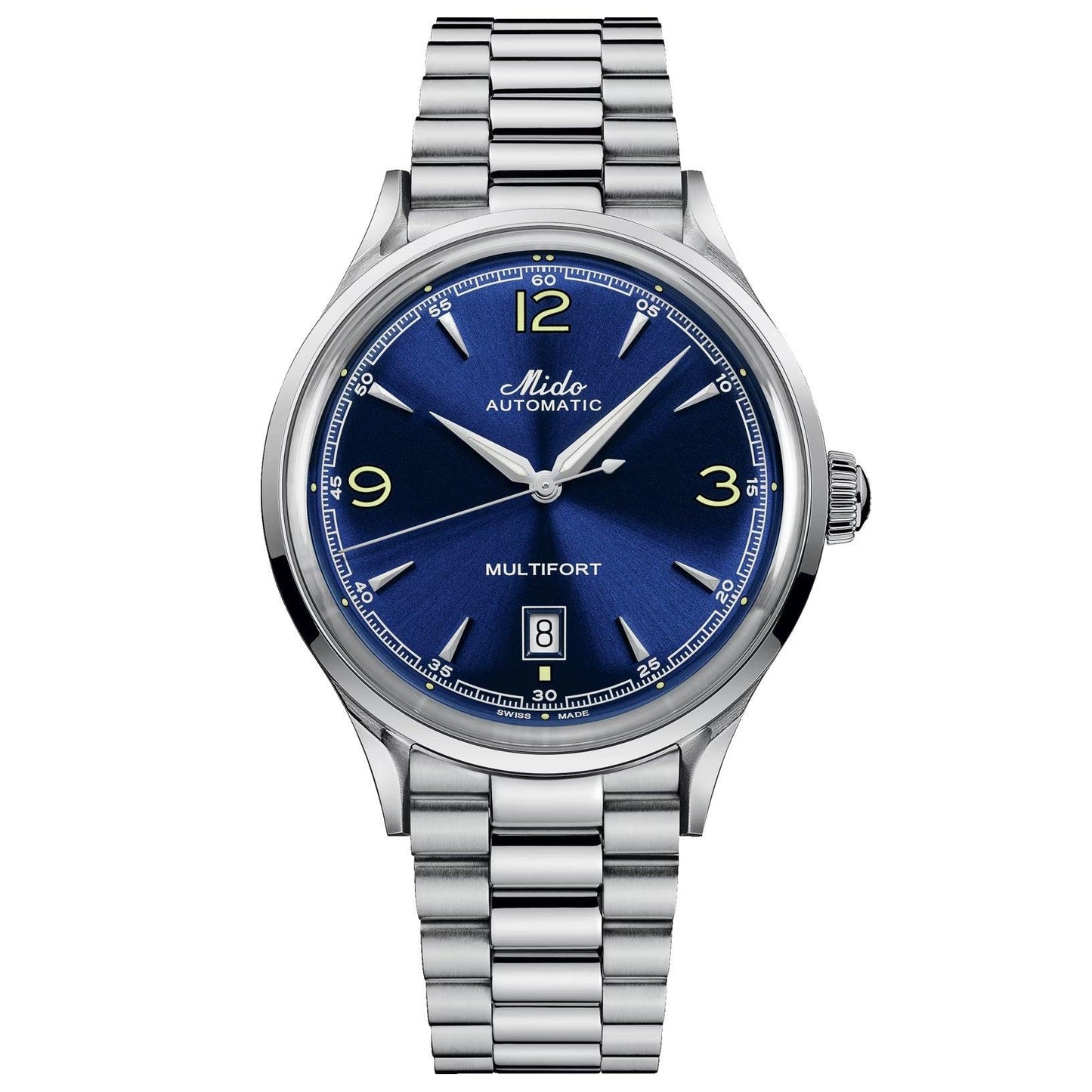 Mido horloge Multifort Powerwind 40mm blauw automatisch staal M040.407.11.047.00