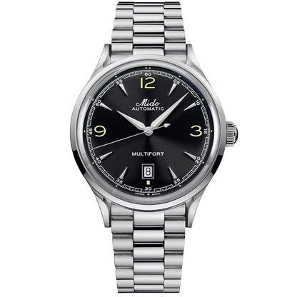 Mido horloge Multifort Powerwind 40mm zwart automatisch staal M040.407.11.057.00