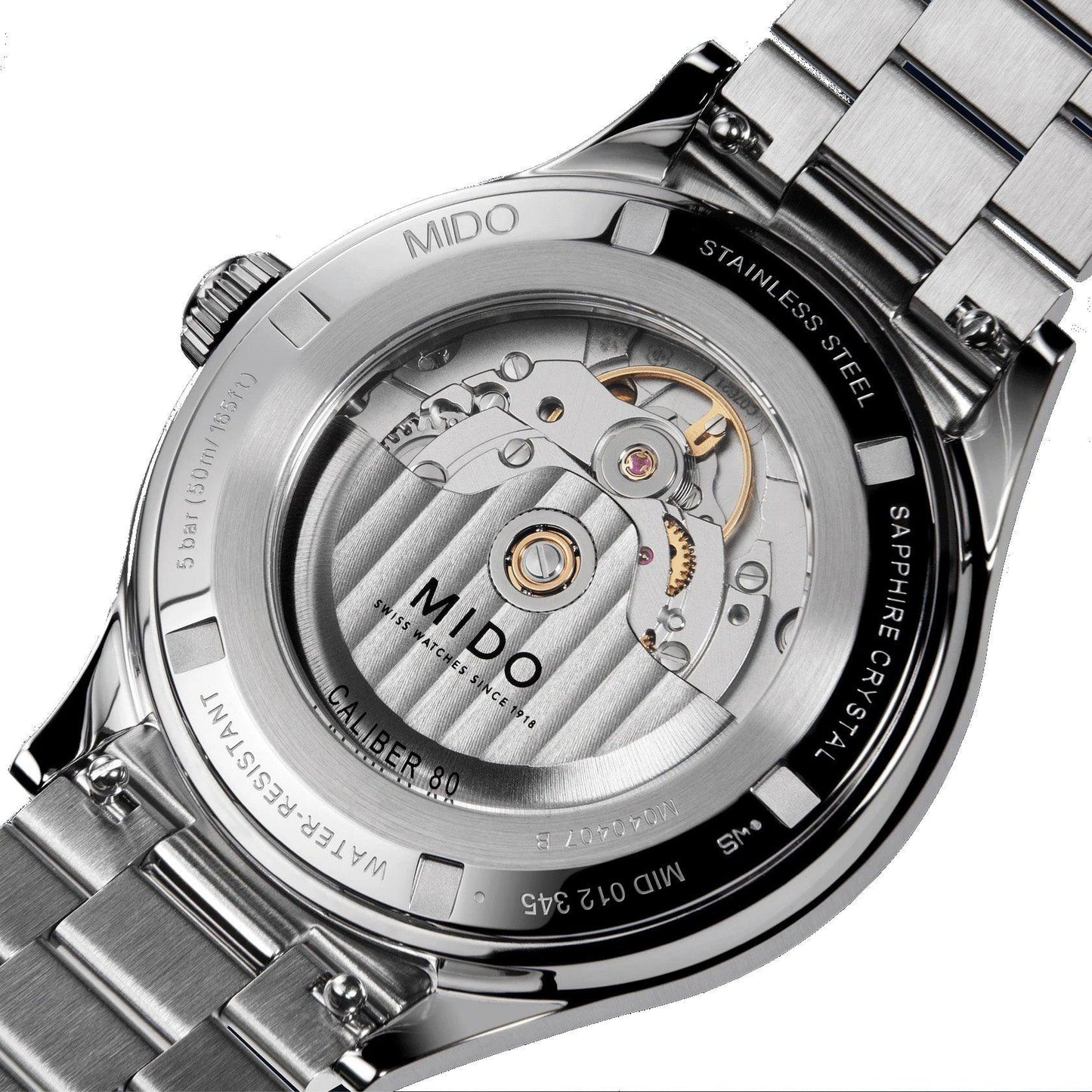 Mido horloge Multifort Powerwind 40mm zwart automatisch staal M040.407.11.057.00