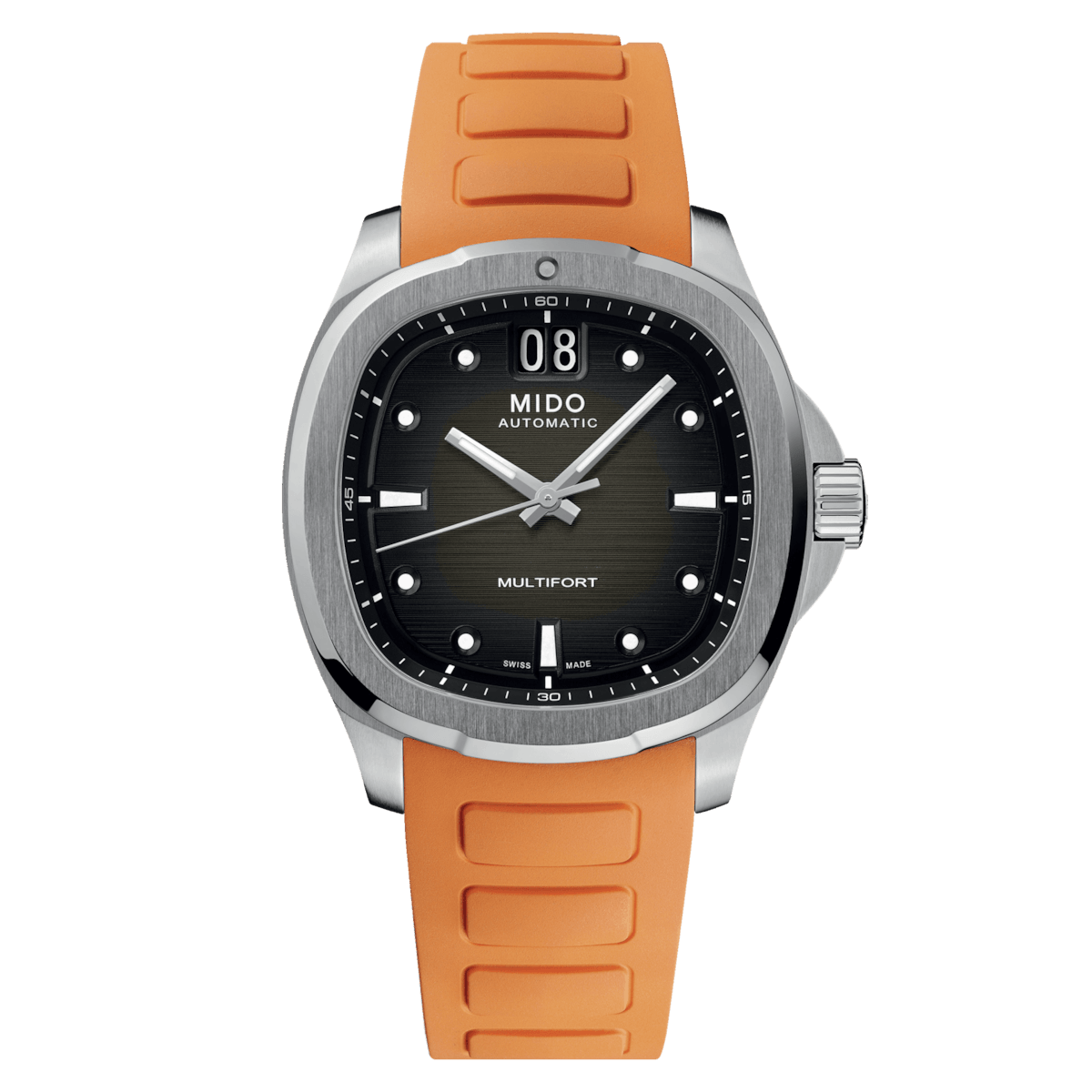 Mido horloge Multifort TV Big Date 40mm grijs staal automatisch M049.526.17.081.00