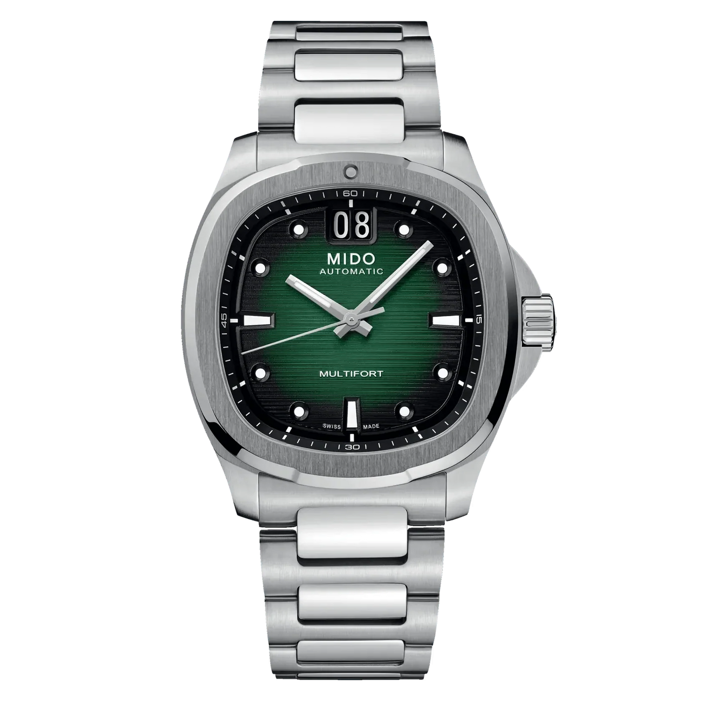 Mido horloge Multifort TV Big Date 40mm groen staal automatisch M049.526.11.091.00