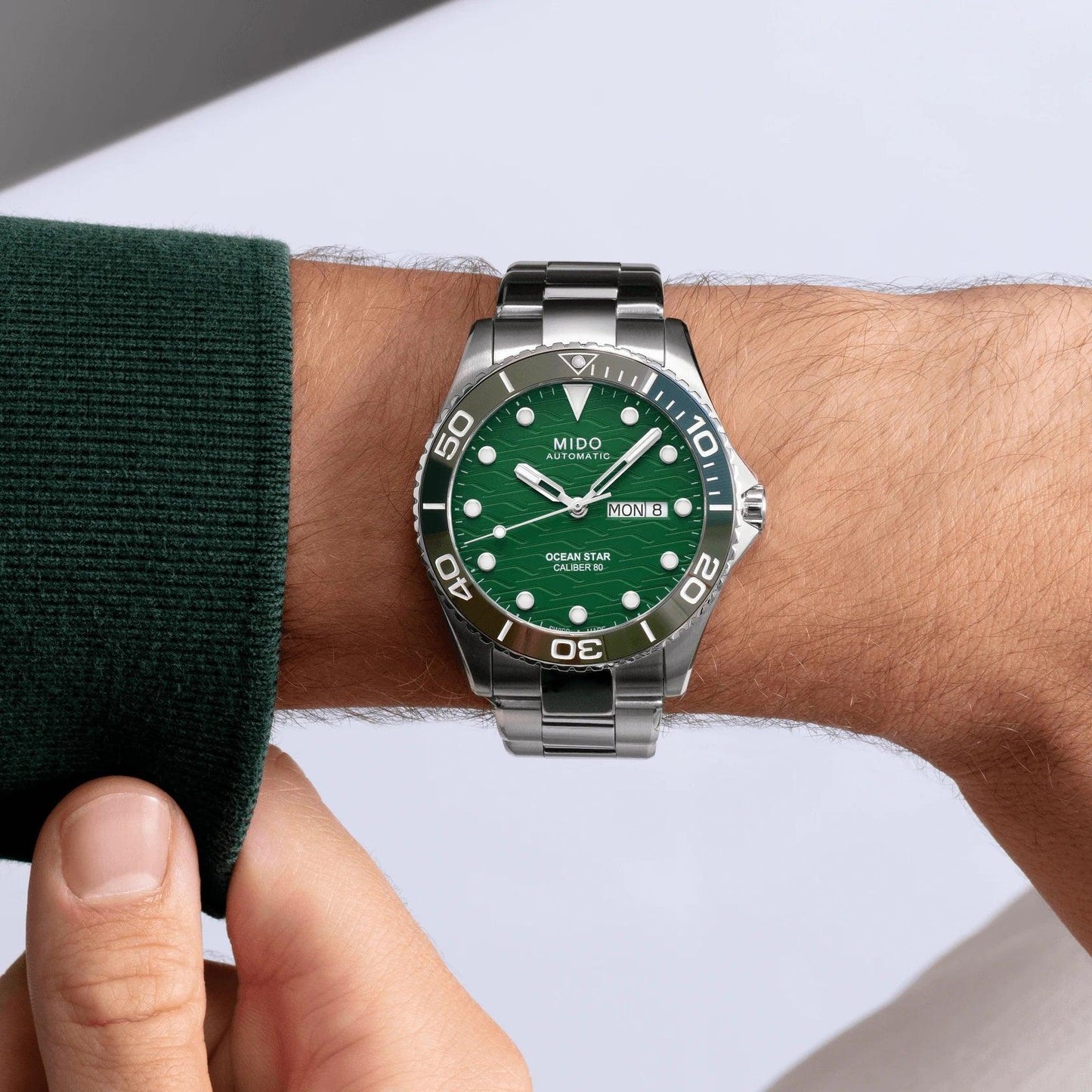 Mido horloge Ocean Star 200C 42,5mm groen automatisch staal M042.430.11.091.00