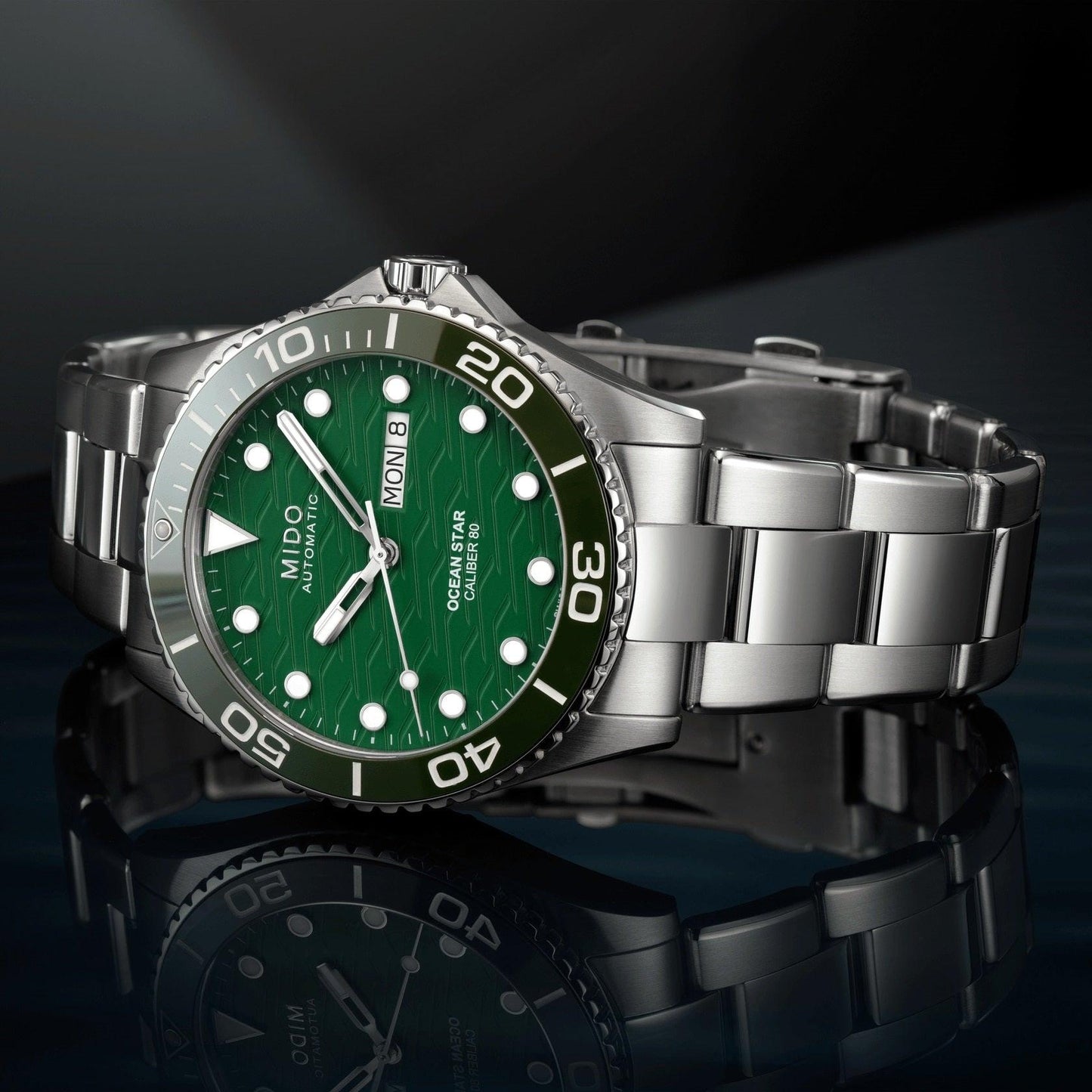 Mido horloge Ocean Star 200C 42,5mm groen automatisch staal M042.430.11.091.00