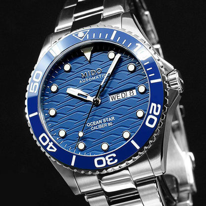Mido horloge Ocean Star 200C 42mm blauw automatisch staal M042.430.11.041.00