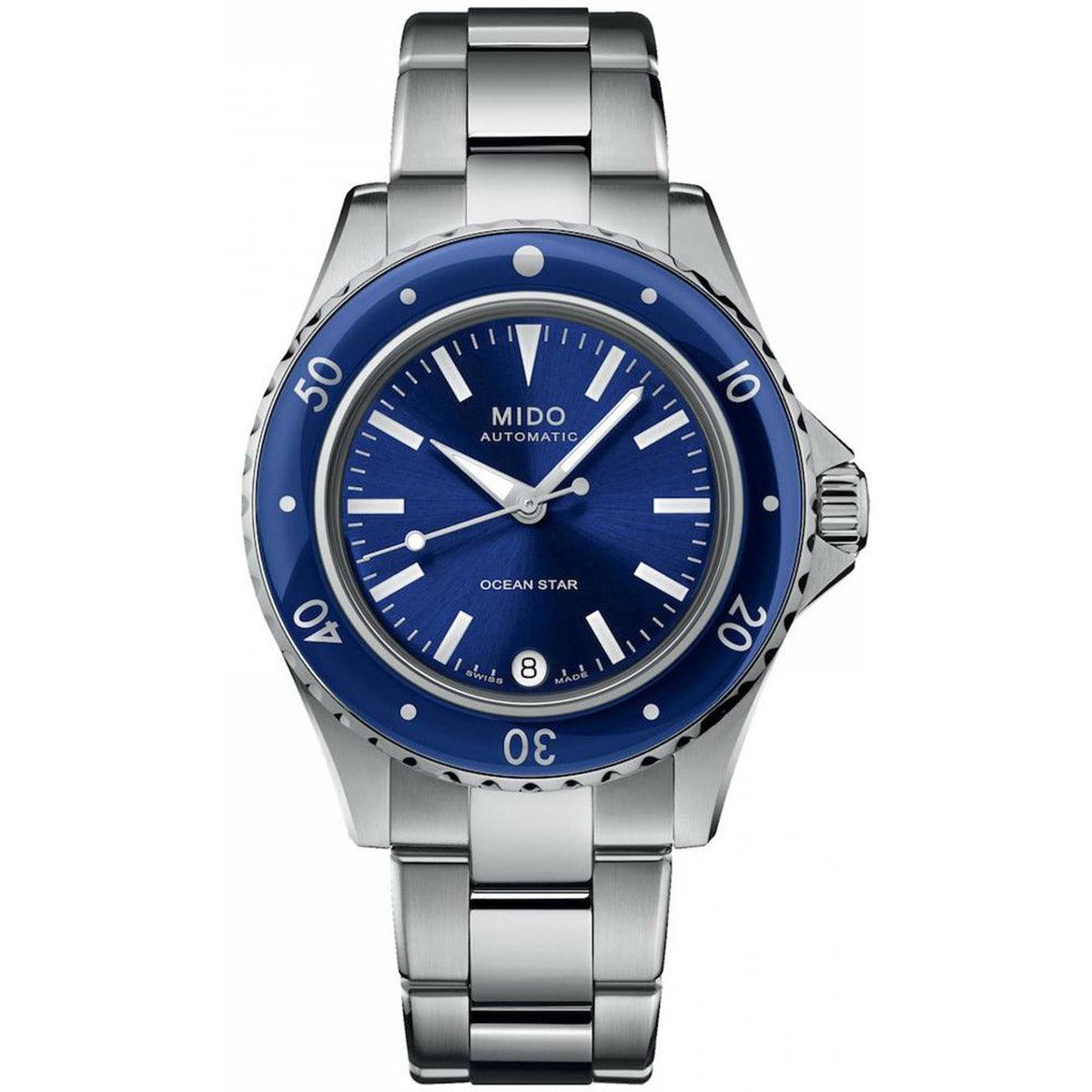 Mido horloge Ocean Star 36,5mm blauw automatisch staal M026.207.11.041.00