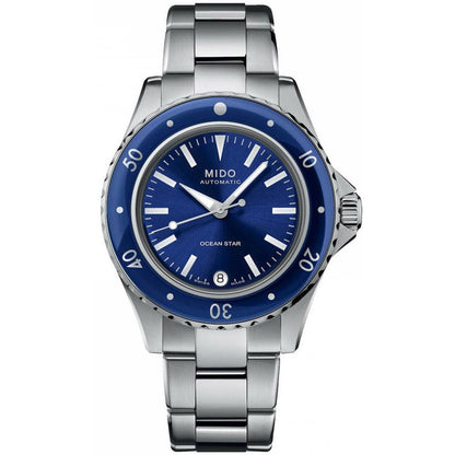 Mido horloge Ocean Star 36,5mm blauw automatisch staal M026.207.11.041.00