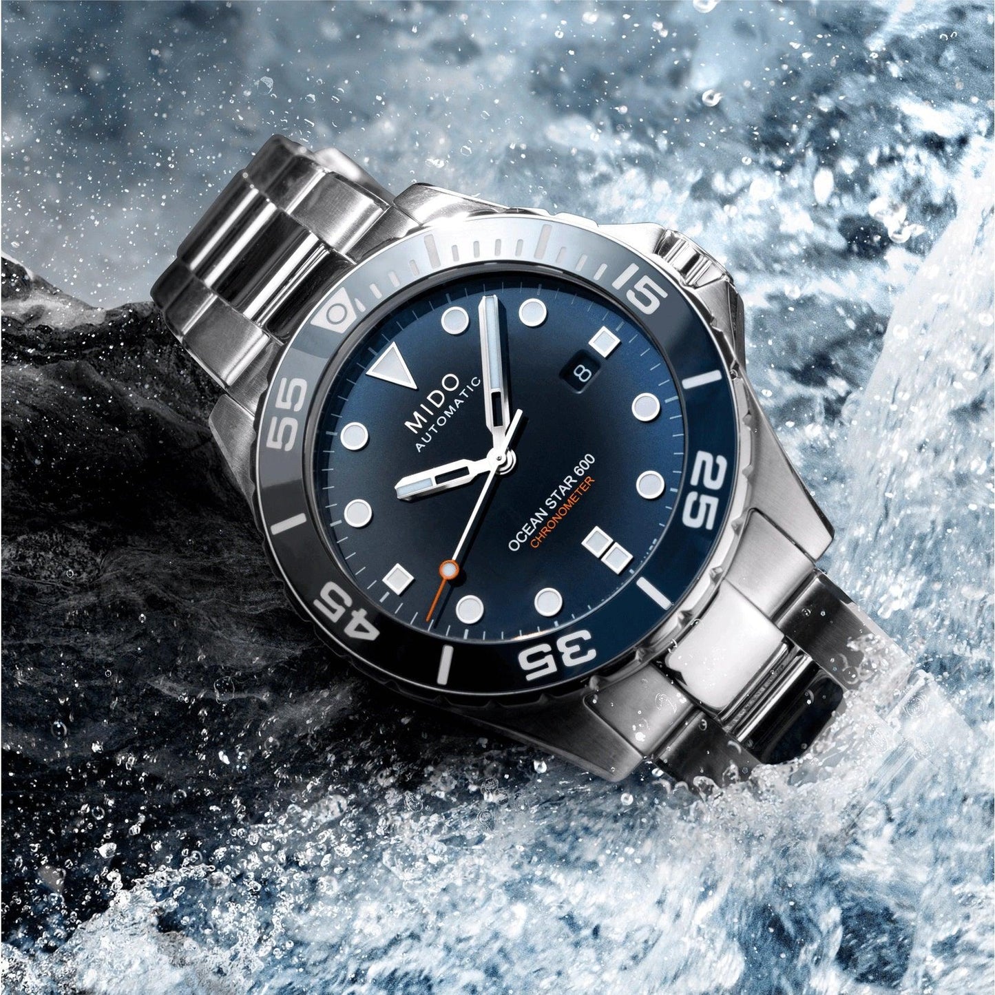 Mido horloge Ocean Star 600 Chronometer COSC 43,5mm blauw automatisch staal M026.608.11.041.01