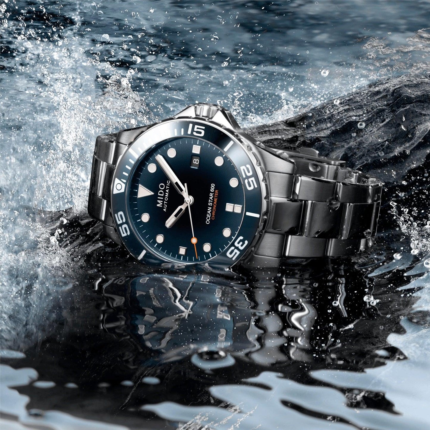 Mido horloge Ocean Star 600 Chronometer COSC 43,5mm blauw automatisch staal M026.608.11.041.01