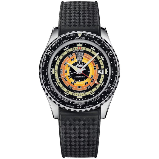 Mido horloge Ocean Star Decompression Worldtimer Special Edition 40mm zwart automatisch staal M026.829.17.051.00
