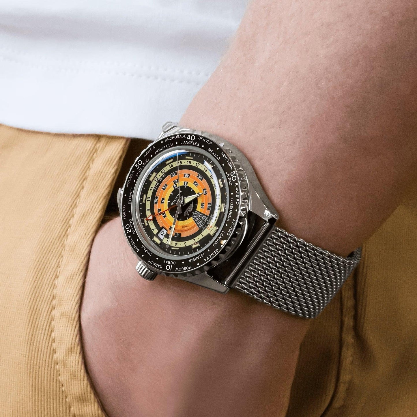 Mido horloge Ocean Star Decompression Worldtimer Special Edition 40mm zwart automatisch staal M026.829.17.051.00