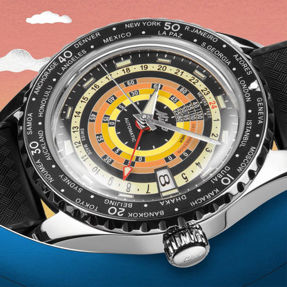 Mido horloge Ocean Star Decompression Worldtimer Special Edition 40mm zwart automatisch staal M026.829.17.051.00