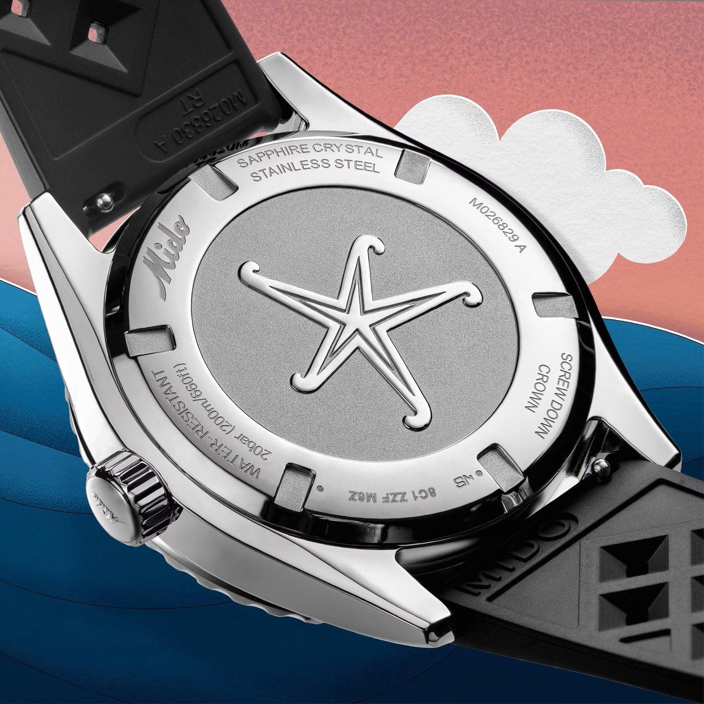 Mido horloge Ocean Star Decompression Worldtimer Special Edition 40mm zwart automatisch staal M026.829.17.051.00