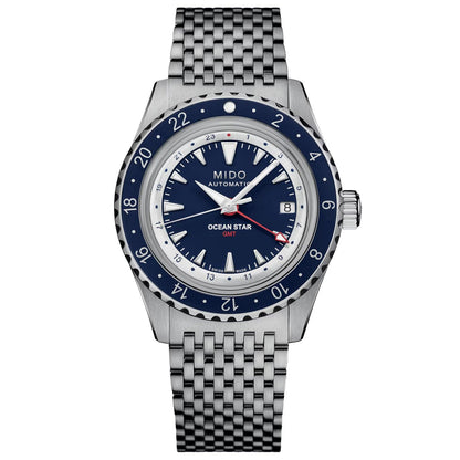 Mido Ocean Star GMT Special Edition 40mm Blauw Automatisch Stalen Horloge M026.829.18.041.00