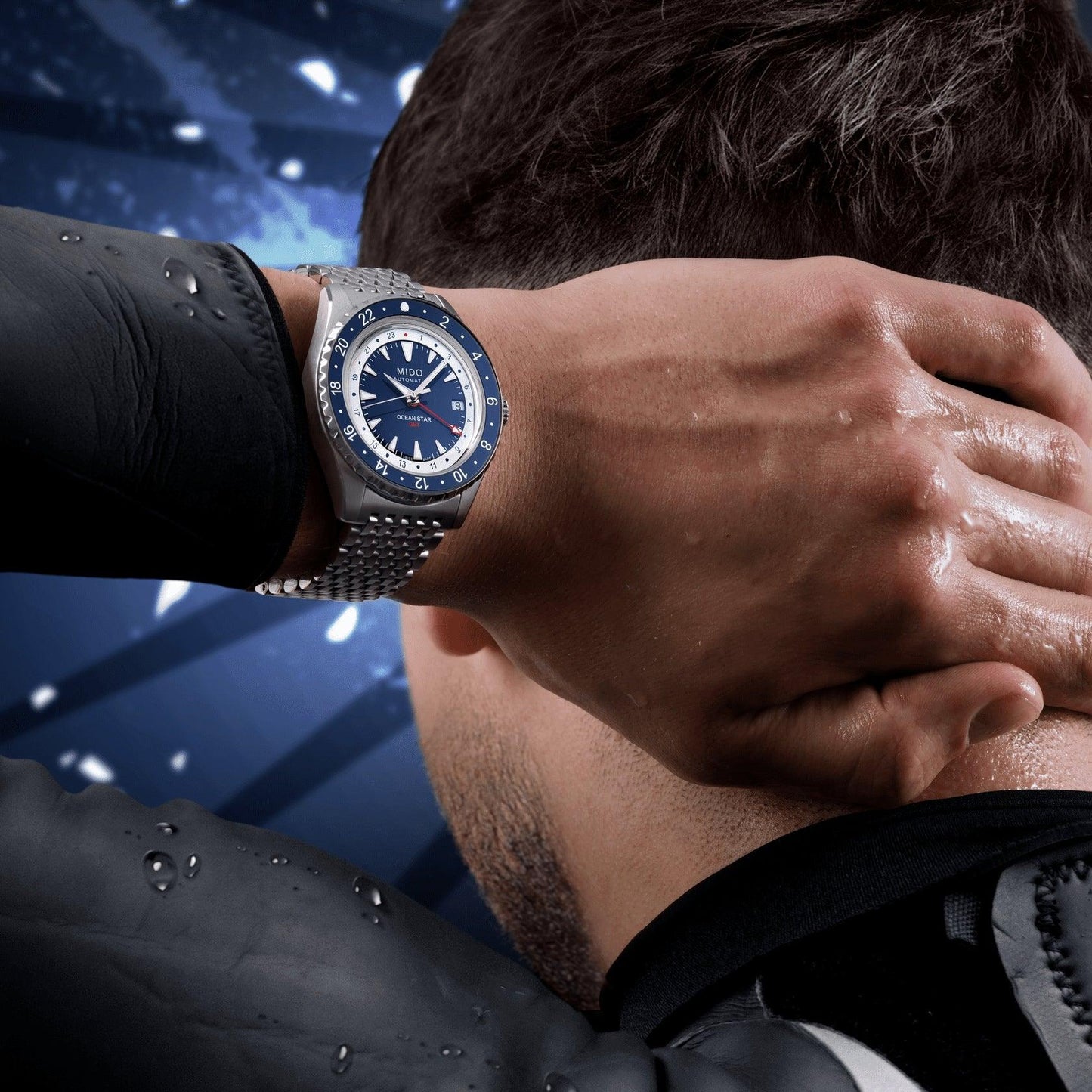 Mido Ocean Star GMT Special Edition 40mm Blauw Automatisch Stalen Horloge M026.829.18.041.00