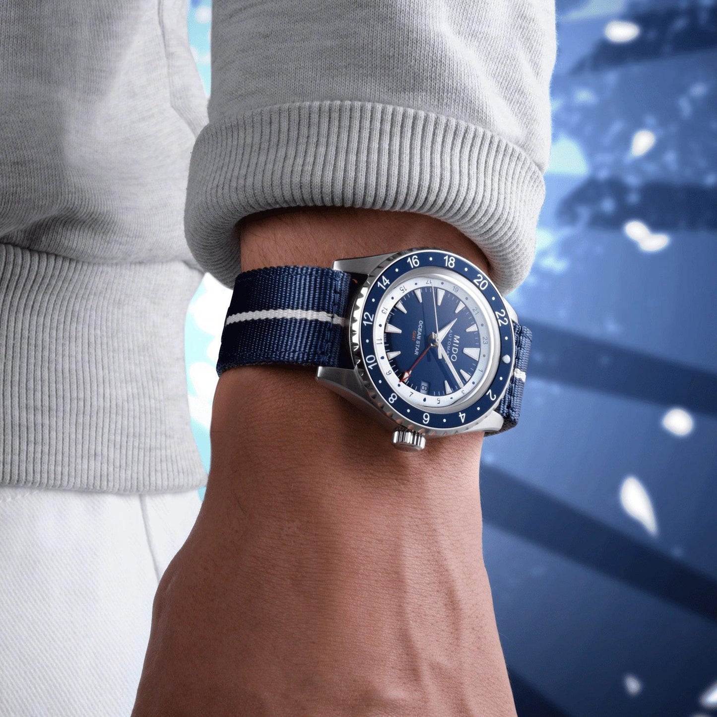 Mido Ocean Star GMT Special Edition 40mm Blauw Automatisch Stalen Horloge M026.829.18.041.00