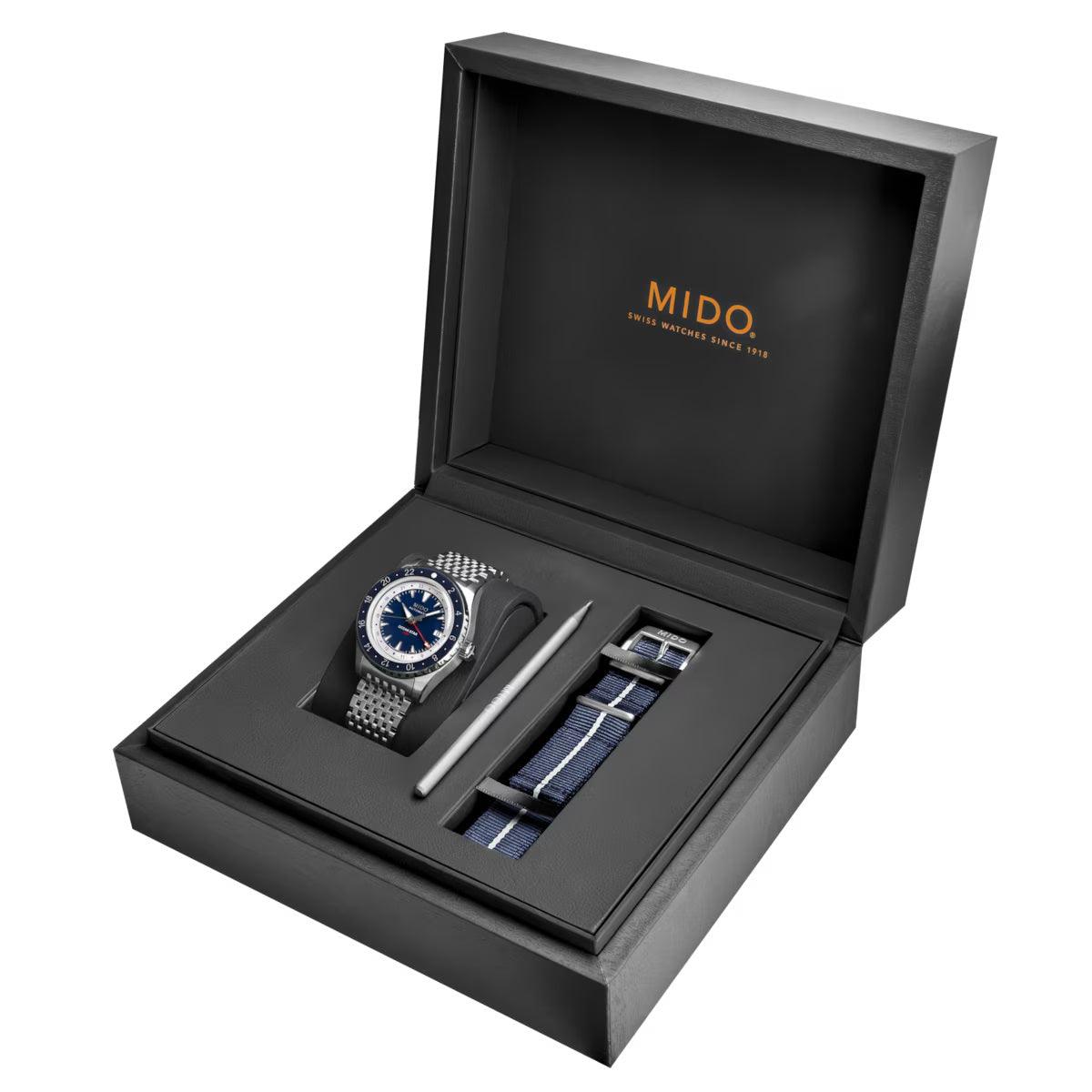 Mido Ocean Star GMT Special Edition 40mm Blauw Automatisch Stalen Horloge M026.829.18.041.00