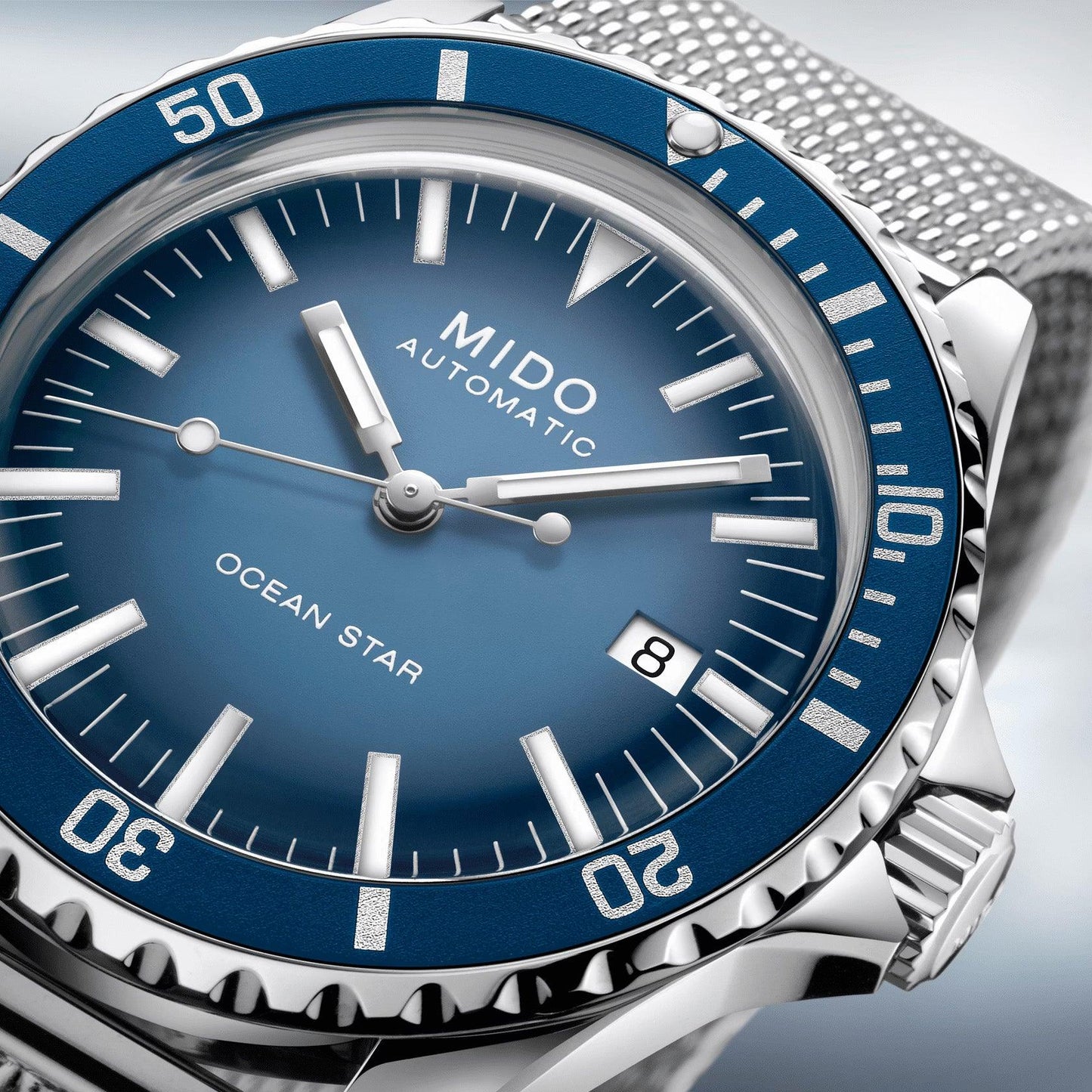 Mido horloge Ocean Star Tribute Special Edition 40mm blauw automatisch staal M026.807.11.041.01