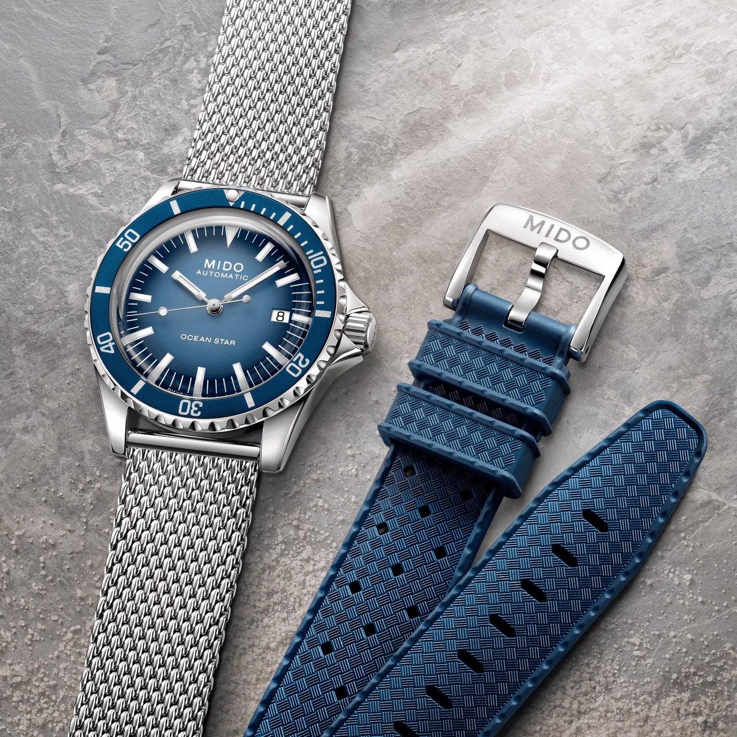 Mido horloge Ocean Star Tribute Special Edition 40mm blauw automatisch staal M026.807.11.041.01