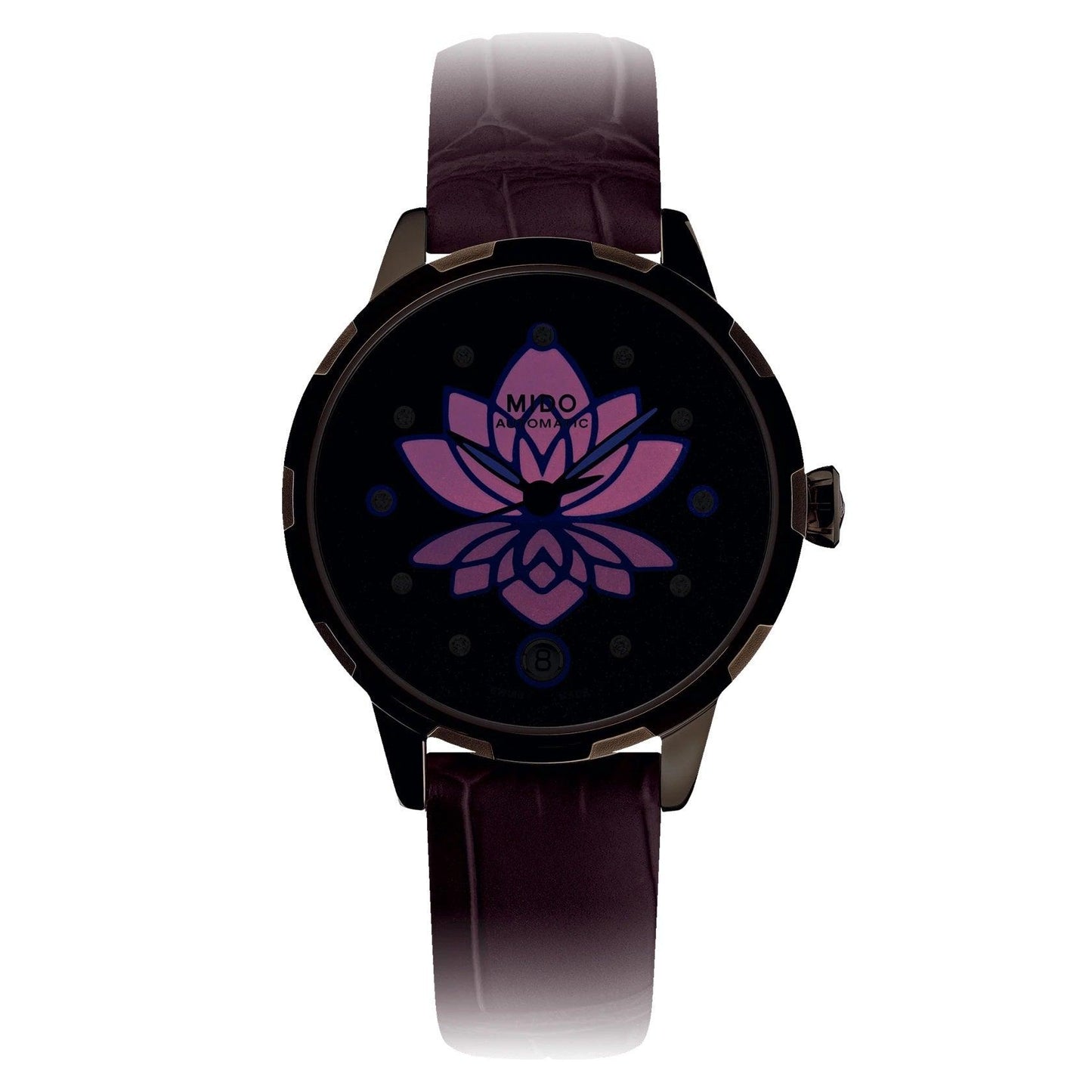 Mido horloge Rainflower Night 34mm parelmoer diamanten automatisch staal PVD roségoud afwerking M043.207.36.106.00