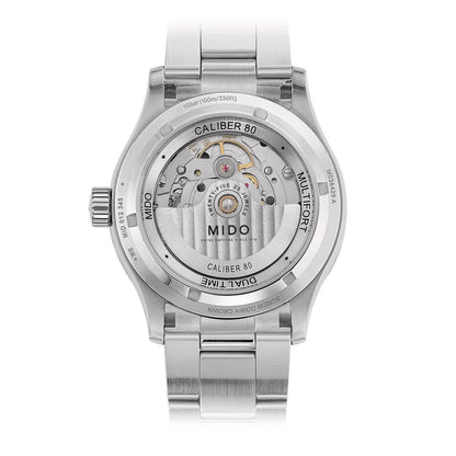 Mido herenhorloge Multifort Dual Time GMT 42mm Calibre 80 automatisch staal M038.429.11.041.00