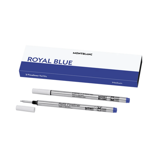 Montblanc 2 navullingen voor fineliner punt M Royal Blue blu 128248