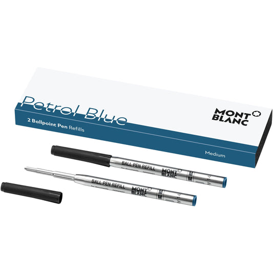 Montblanc 2 navullingen voor balpen (M) petrol blauw 119604